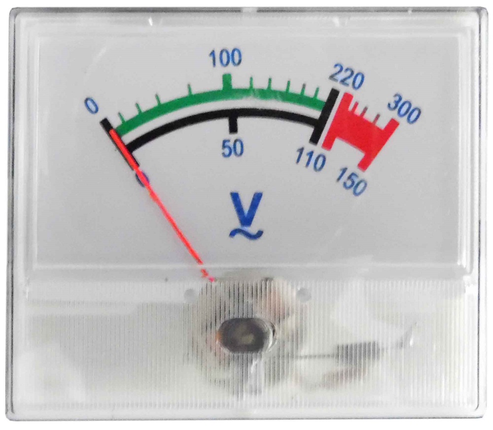 Voltmetro analogico da pannello 300VAC con quadrante bianco EL677 FATO