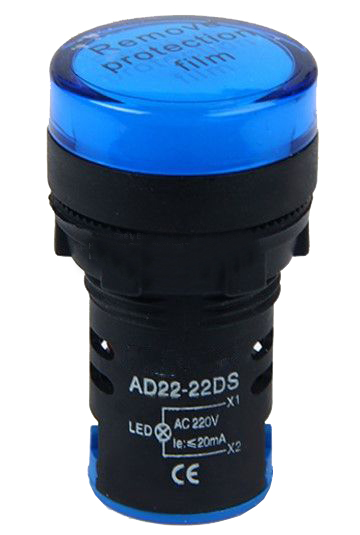 Indicatore luminoso da pannello 220V - blu EL753 FATO