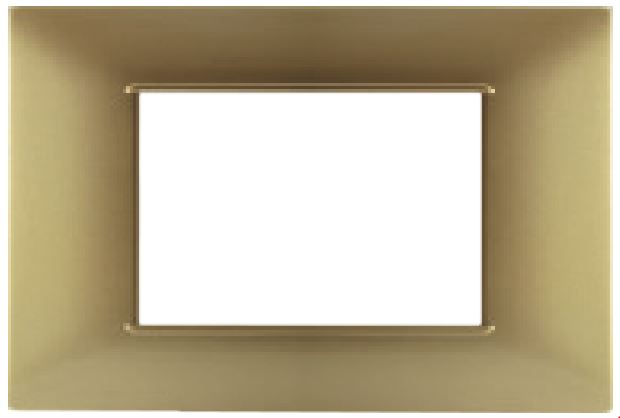 Placca 3P Tecnopolimero 12x8cm Oro compatibile Vimar Plana EL1954 