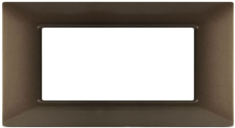 Placca 4P Tecnopolimero 14x8cm Rame compatibile Vimar Plana EL1966 