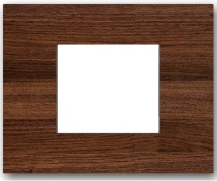 Placca 2 posti quadrata ciliegio compatibile Living International EL1798 