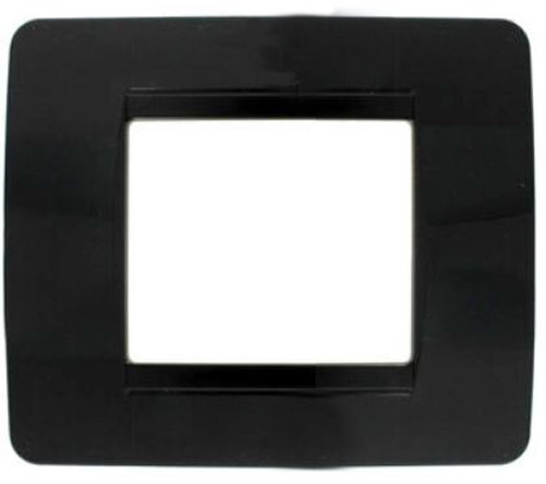 Placca 2 posti nera compatibile Matix EL1947 