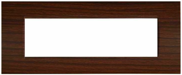 Placca 7 posti ciliegio compatibile Living International EL2179 