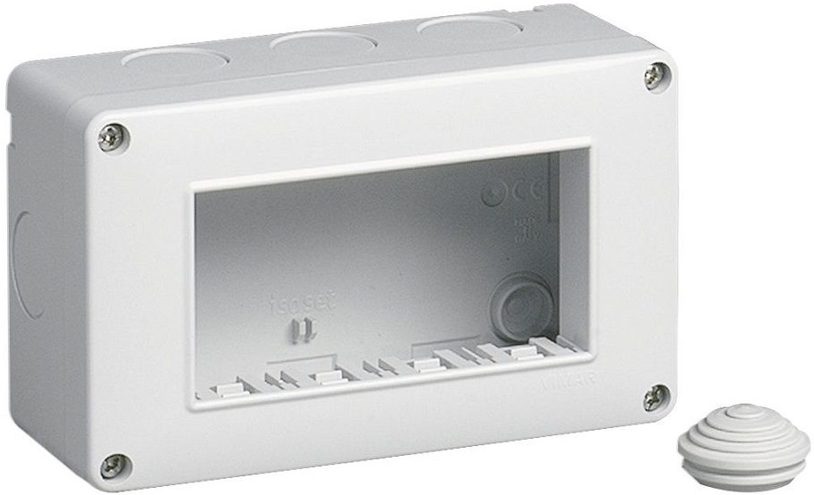 Box 4 moduli bianco compatibile Vimar Plana EL2180 