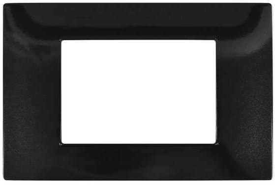 Placca 3 posti nera tecnopolimero compatibile Vimar Plana EL2338 