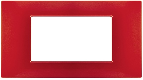 Placca 4 posti rosso corallo tecnopolimero compatibile Vimar Plana EL2340 