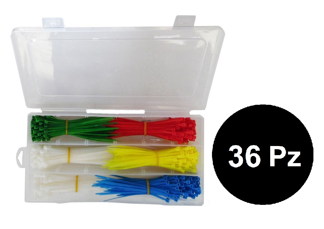 36 Pezzi - Kit fascette 550 pezzi - 5 colori EL854-36 