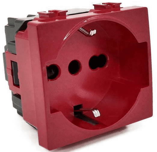 Presa schuko per segnalzione linea dedicata/emergenza rosso compatibile Vimar Plana EL2404 