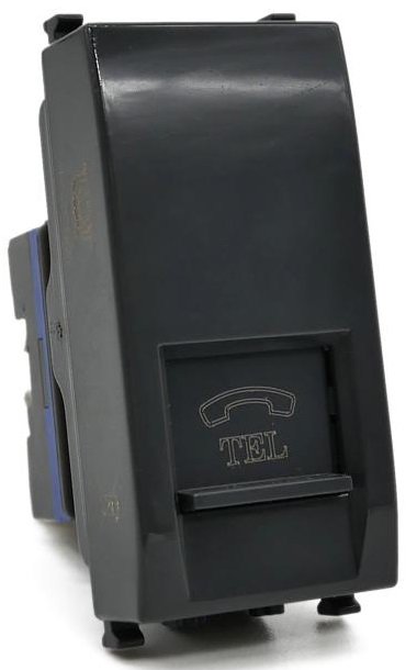 Presa telefonica nera compatibile Vimar Plana EL2368 
