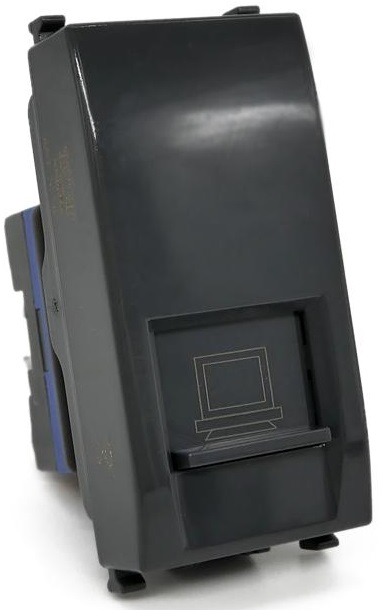 Connettore di rete RJ45 nero compatibile Vimar Plana EL2382 