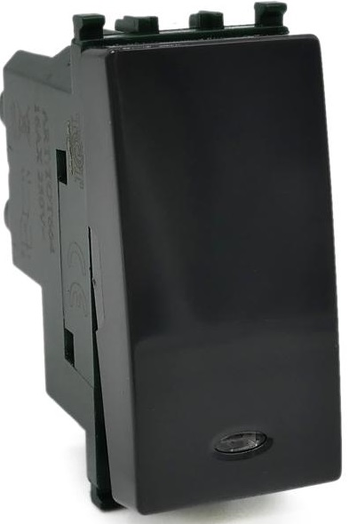 Invertitore con spia luminosa 16A 250V Nero compatibile Vimar Plana EL2388 