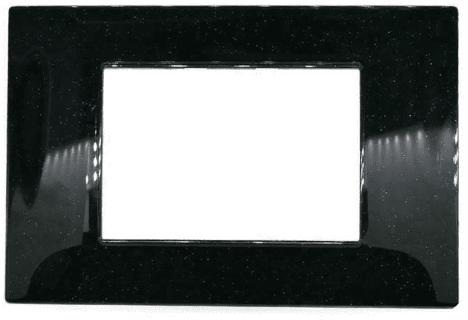 Placca 3 posti 3P nero/glitter tecnopolimero compatibile Vimar Plana EL2402 