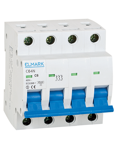 Interruttore magnetotermico 6kA 2A 4P CURVA C Elmark EL3064 Elmark