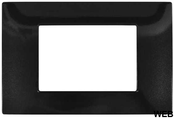Placca 3 posti nera tecnopolimero compatibile Matix EL1182 