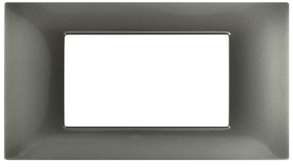 Placca in tecnopolimero 4P grigio scuro compatibile Vimar Plana EL1069 