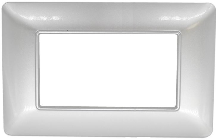 Placca in tecnopolimero 4P argento compatibile Matix EL1382 