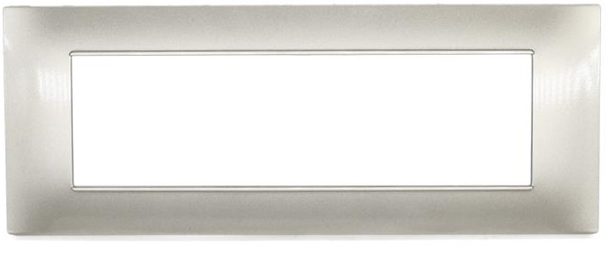 Placca in tecnopolimero 7P grigio chiaro compatibile Vimar Plana EL1716 