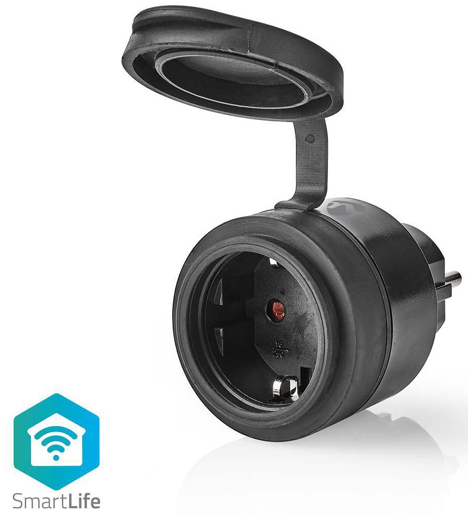 Presa Schuko Wi-Fi 10A 2500W massimo IP44 nera Nedis ND5533 Nedis