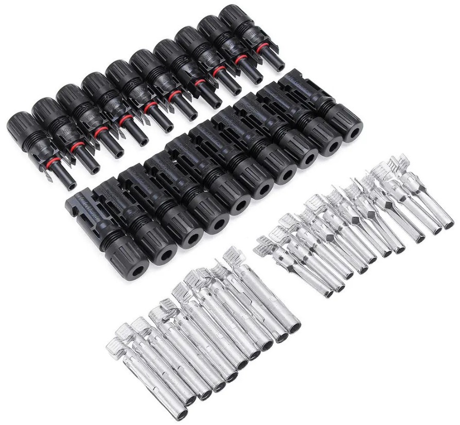 Connettore maschio/femmina MC4 30A 1000V 2.5/4/6mm per pannello fotovoltaico 20 pezzi WB1602 