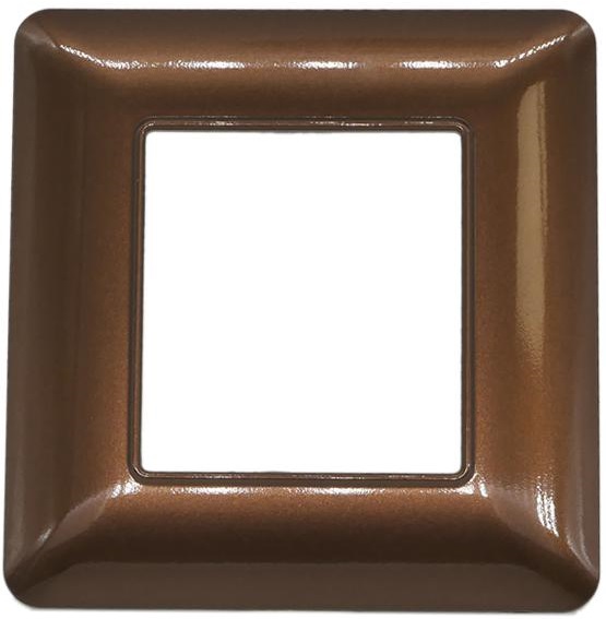 Placca 2 posti in tecnopolimero color bronzo compatibile Matix EL683 