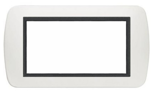 Placca 4 posti bianca in metallo compatibile Living International EL1529 