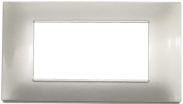 Placca in tecnopolimero 4 posti color grigio chiaro compatibile Vimar Plana EL942 