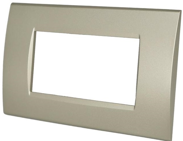 Placca in tecnopolimero 4 posti color champagne compatibile Living International EL2422 