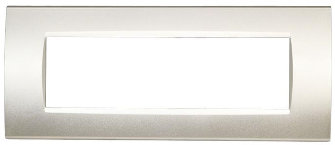 Placca in tecnopolimero 7 posti color grigio chiaro compatibile Living International EL2646 