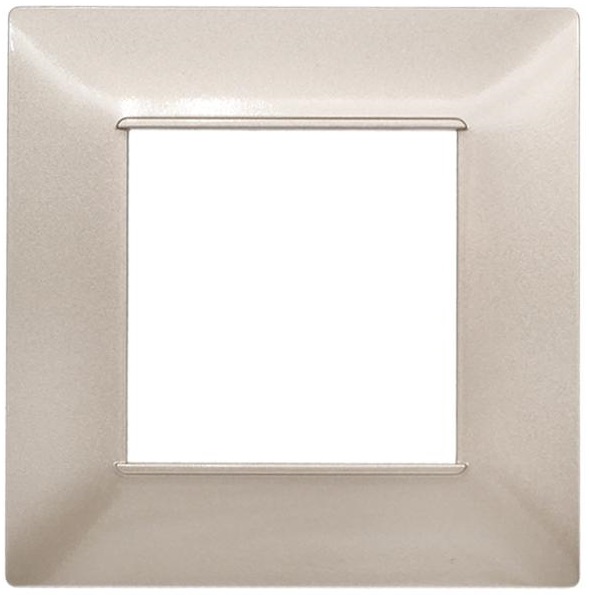 Placca in tecnopolimero 2 posti color champagne compatibile Vimar Plana EL1903 