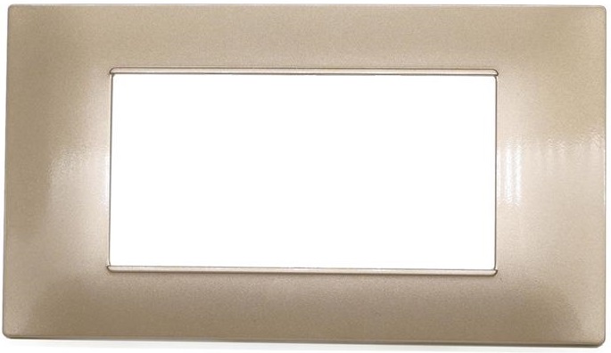 Placca in tecnopolimero 4 posti color champagne compatibile Vimar Plana EL2375 