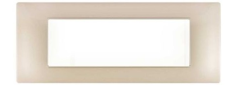 Placca in tecnopolimero 7 posti color champagne compatibile Vimar Plana EL816 