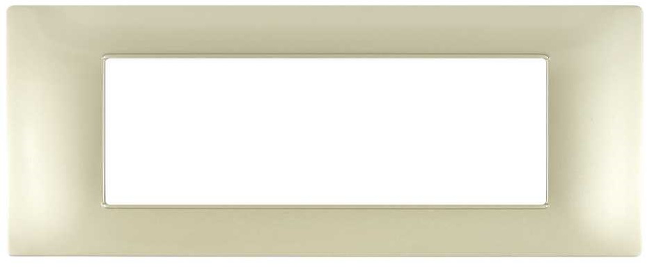 Placca in tecnopolimero 7 posti color sabbia compatibile Vimar Plana EL003 