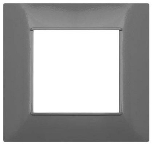Placca in tecnopolimero 2 posti color grigio scuro compatibile Vimar Plana EL005 