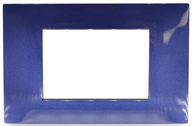 Placca in tecnopolimero 3 posti color blu compatibile Vimar Plana EL006 