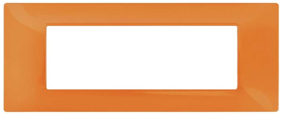 Placca in tecnopolimero 7 posti color arancione compatibile Vimar Plana EL1296 