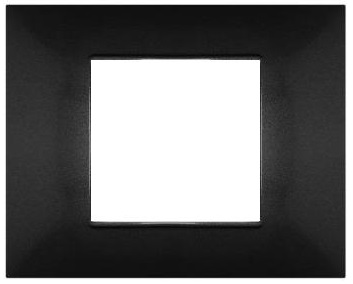 Placca in tecnopolimero 2 posti color nero compatibile Vimar Plana EL1334 