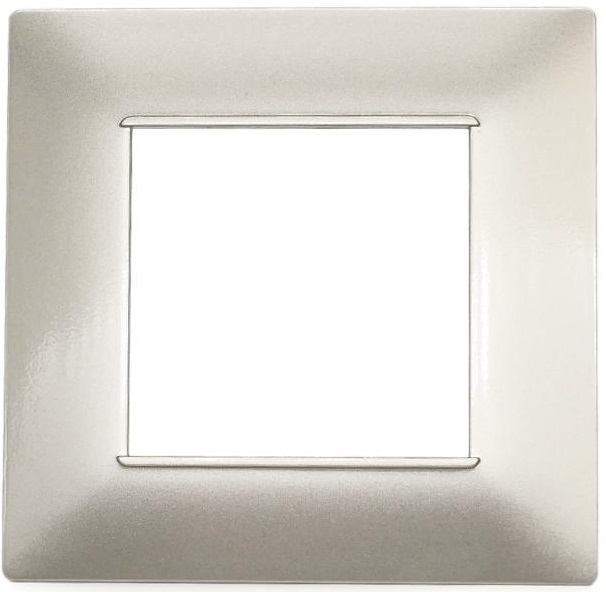 Placca in tecnopolimero 2 posti color grigio chiaro compatibile Vimar Plana EL1493 