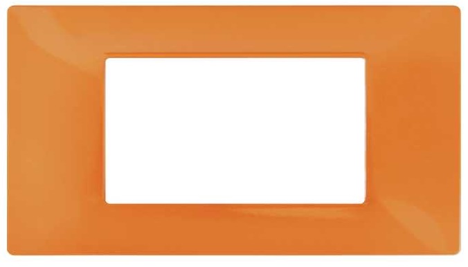 Placca in tecnopolimero 4 posti color arancione compatibile Vimar Plana EL1512 