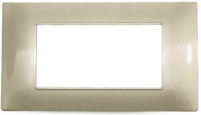 Placca in tecnopolimero 4 posti color sabbia compatibile Vimar Plana EL1552 