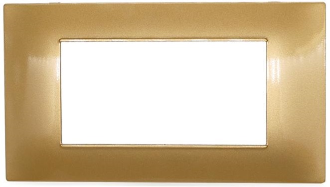 Placca in tecnopolimero 4 posti color oro compatibile Vimar Plana EL272 