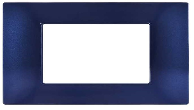 Placca in tecnopolimero 4 posti color blu compatibile Vimar Plana EL303 