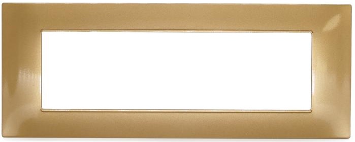 Placca in tecnopolimero 7 posti color oro compatibile Vimar Plana EL3148 