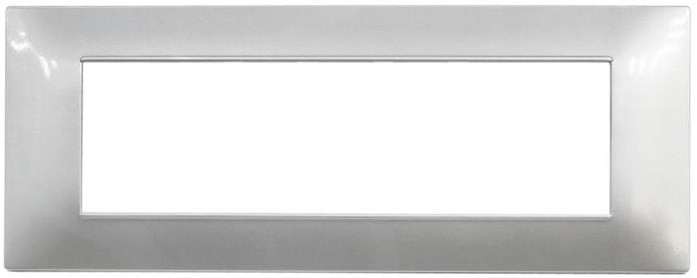 Placca in tecnopolimero 7 posti color argento compatibile Vimar Plana EL3207 