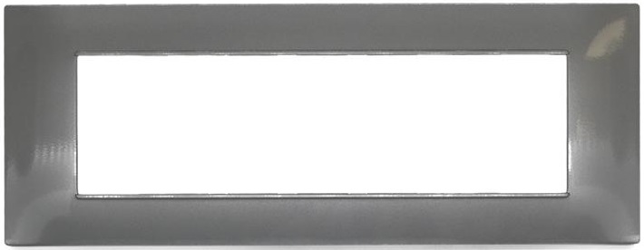 Placca in tecnopolimero 7 posti color grigio scuro compatibile Vimar Plana EL422 