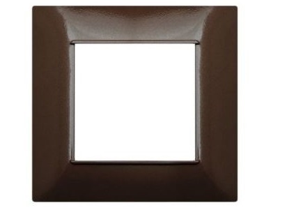 Placca in tecnopolimero 2 posti color bronzo compatibile Vimar Plana EL673 