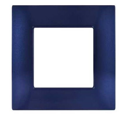 Placca in tecnopolimero 2 posti color blu compatibile Vimar Plana EL674 