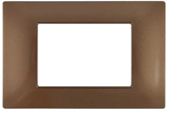 Placca in tecnopolimero 3 posti color rame compatibile Vimar Plana EL700 