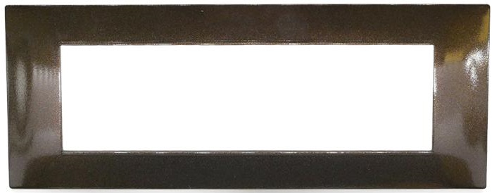 Placca 7 posti in tecnopolimero color bronzo compatibile Vimar Plana EL921 