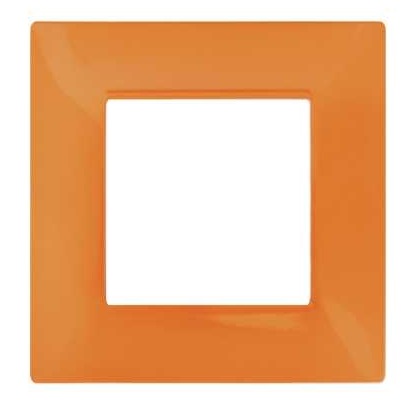 Placca in tecnopolimero 2 posti color arancione compatibile Vimar Plana EL981 