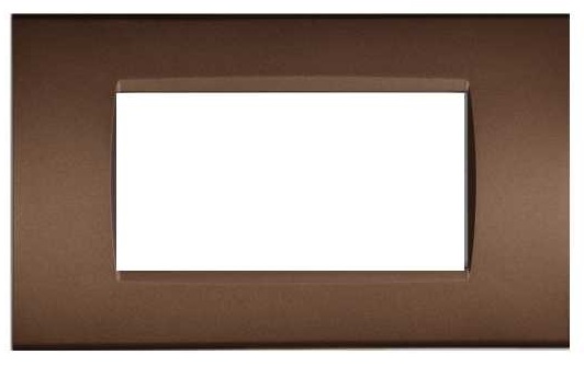 Placca in tecnopolimero 4 posti color bronzo compatibile Living International EL4060 